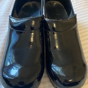 Dansko Patent Leather Black Clogs